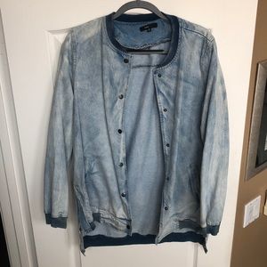 Oversized bomber jean jacket
